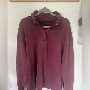 Men's Burgundy Half-Zip Sweater